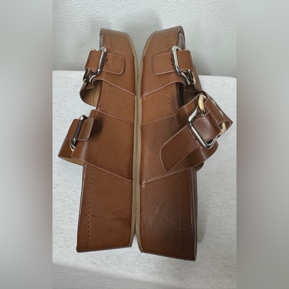 Dolce Vita Cici Slide Platform Brown Faux Leather Buckle Open Toe Sandals Size 7 - Picture 9 of 11